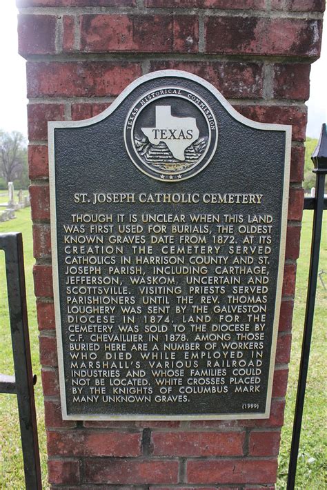 St. Joseph Catholic Cemetery, Marshall, Texas Historical M… | Flickr