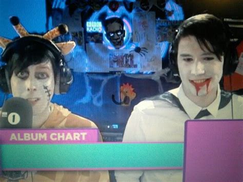 Dan and Phil's halloween costumes on BBC radio 1