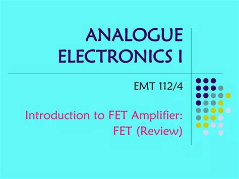 PPT - ANALOGUE ELECTRONICS I PowerPoint Presentation, free download - ID:6557729