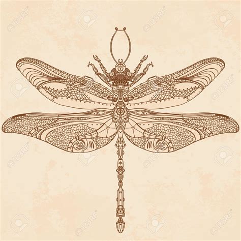 steampunk illustration - Cerca con Google | Dragonfly tattoo design, Dragonfly drawing ...