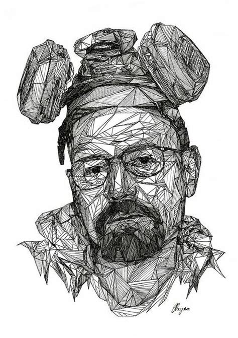 Monochromatic Triangulation Drawings Portraits | Portrait drawing ...