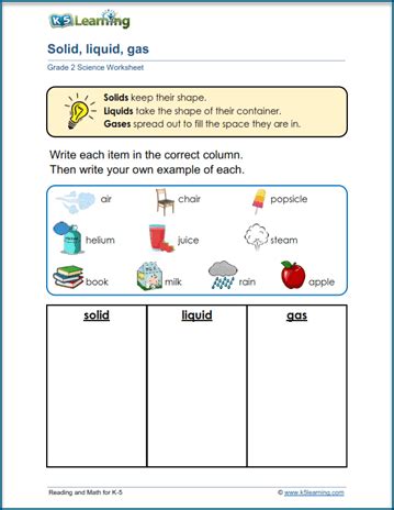 education world states of matter free science worksheets matter worksheets states of matter ...