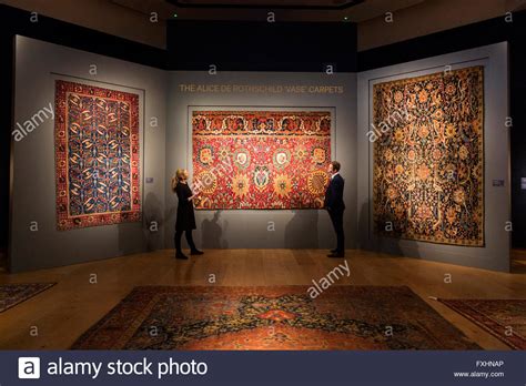 London, UK. 15 April 2016. Pictured Alice de Rothschild Vase Carpets, est. Christie's presents ...