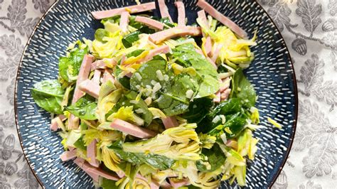 Shaved Artichoke, Spinach, and Mortadella Salad - Lidia | Arugula recipes, Artichoke salad ...