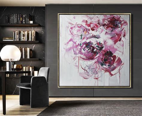 Extra Large Canvas Art,Oversized Abstract Flower Oil Painting,Custom ...