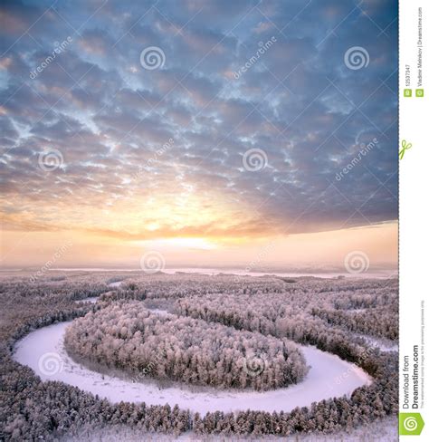 Aerial view winter evening stock image. Image of seasonal - 12537347