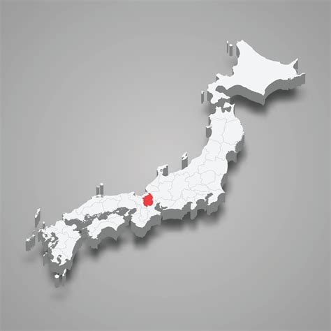 Shiga region location within Japan 3d map 22754664 Vector Art at Vecteezy