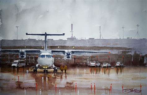 watercolor aviation people at work airport | Watercolour inspiration ...