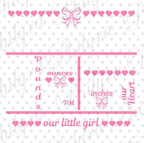 Baby Girl Birth Statistic Template Birth Announcement Svg - Etsy | Birth stats template, Birth ...