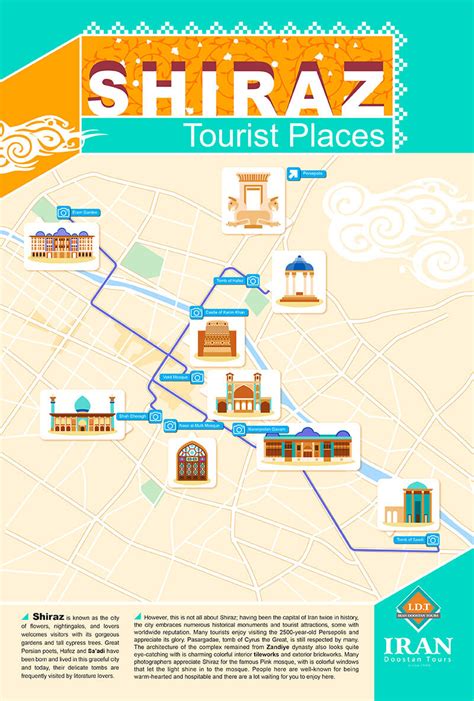 Shiraz attractions infographic - Irandoostan