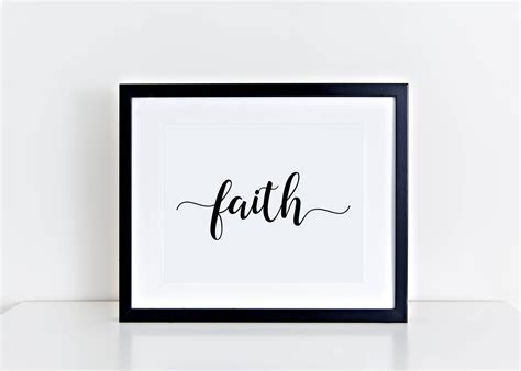 Faith Sign, Calligraphy Faith Art Print Digital Download – Crafting With My Chis