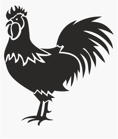 Rooster And Hen Silhouette - Rooster Vector Art, HD Png Download - kindpng