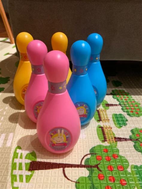 Peppa Pig Bowling Pins and Ball, Hobbies & Toys, Toys & Games on Carousell