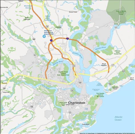 Map of Charleston, South Carolina - GIS Geography