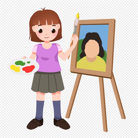 Niña De Dibujos Animados Dibujando Personajes | imágenes de gráficos ...