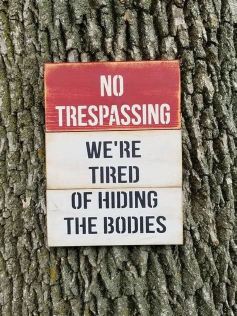 Funny No Trespassing Sign Funny Sign Wooden Sign Warning Sign Rustic ...