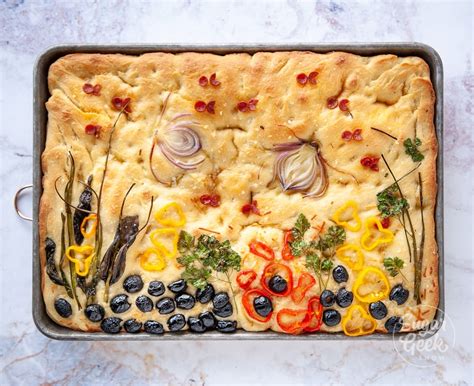 How To Make Focaccia Bread Art With Vegetables + Herbs – Sugar Geek Show