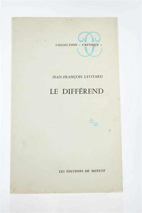 LYOTARD : Le Différend - Autographe, Edition Originale - Edition ...