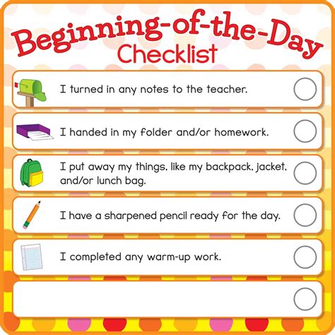 Beginning-And End-Of-The-Day Checklists Kit - 12 cards, 12 sleeves