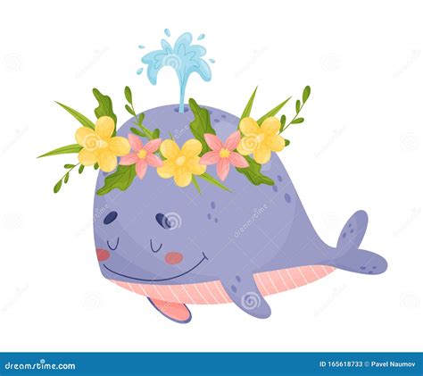 Adorable Baby Whale Vector Illustration Cartoon Character Stock Vector ...