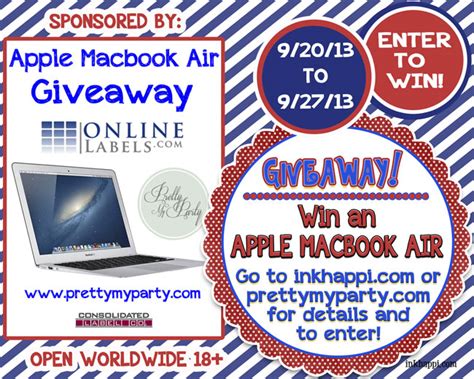 Giveaway to win a Macbook Air! - inkhappi