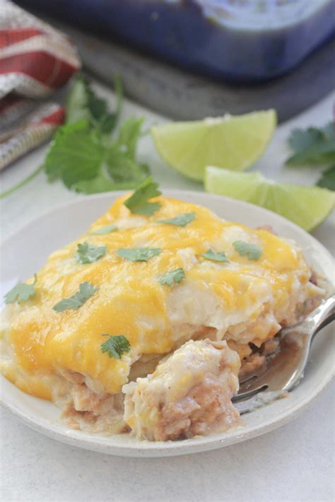 White Chicken Enchilada Casserole - Eat. Drink. Love.