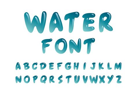 Water Font Vector | Water font, Lettering alphabet, Game font