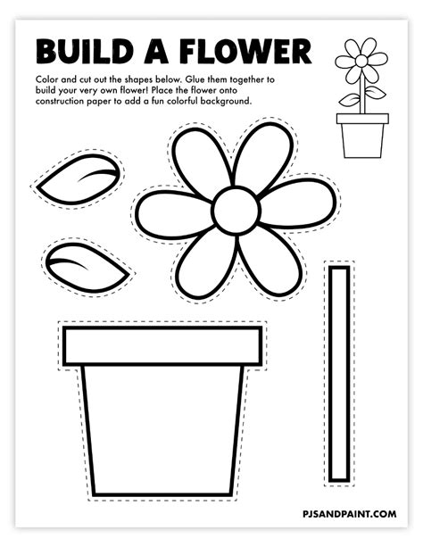 Free Printable Build a Flower Activity - Pjs and Paint