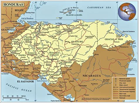 Mapa de Honduras - datos interesantes e información sobre el país