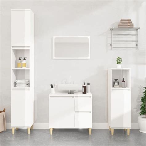 Bathroom Tallboy Storage Cabinet - White Complete Storage Solutions