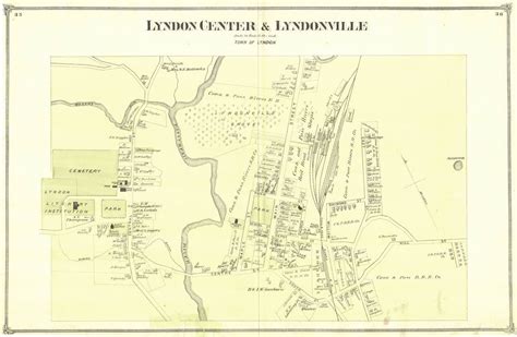 Lyndonville and Lyndon Center Villages, Vermont 1875 Old Town Map Reprint - Caledonia Co. - OLD MAPS