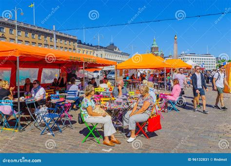 Cafe Scene in the South Harbor Market Square, in Helsinki Editorial Photo - Image of landmark ...