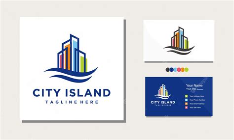 Premium Vector | Beach city building logo design template isolated on ...