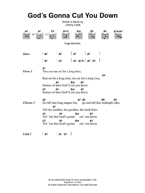 God's Gonna Cut You Down by Johnny Cash - Guitar Chords/Lyrics - Guitar ...