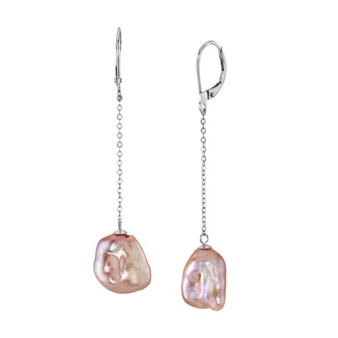 18K Pink Freshwater Baroque Pearl Polly Earrings