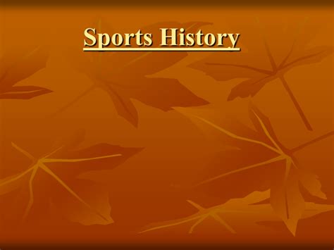 Sports History