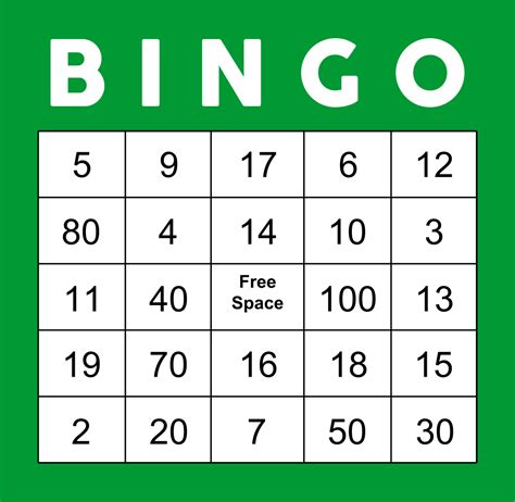 Printable Number Bingo Cards 1 30 - Printable Word Searches