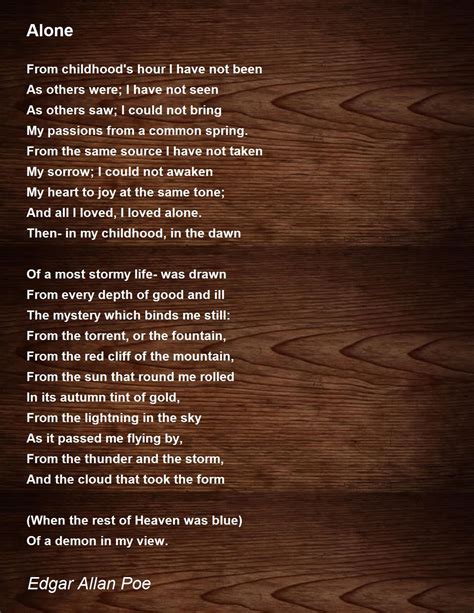 Alone - Alone Poem by Edgar Allan Poe