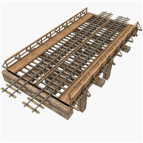 old wooden railway bridge model