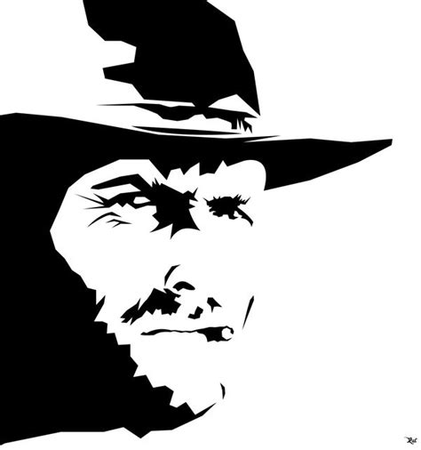 Clint Eastwood | Silhouette art, Black and white art drawing ...