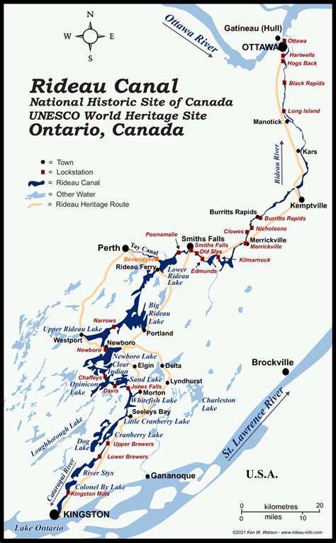 Rideau Canal - Map of the Rideau Canal