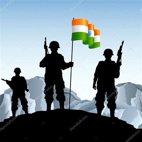 Army Drawing With Flag ~ Let's Draw The Indian Army Soldier With Flag ...