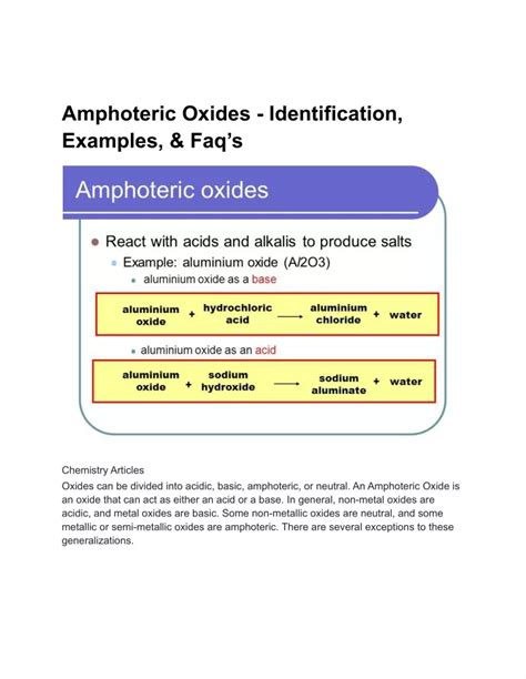 PPT - Amphoteric Oxides - Identification, Examples, & Faq’s PowerPoint ...