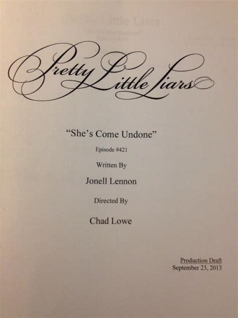 Image - 421 script cover page.jpg | Pretty Little Liars Wiki | FANDOM ...