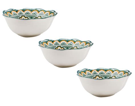 Decorative Ceramic Serving Bowls Set 3, Ambient Design E, Green ...