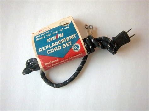 Cloth Electrical APPLIANCE CORD Replacement Black Vintage