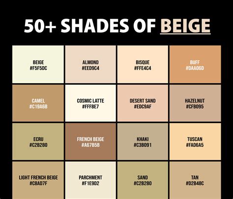 50+ Shades of Beige Color (Names, HEX, RGB & CMYK Codes) – CreativeBooster