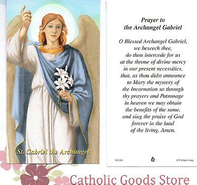 Prayer to the Archangel Gabriel - Paperstock Holy Card RAP | eBay