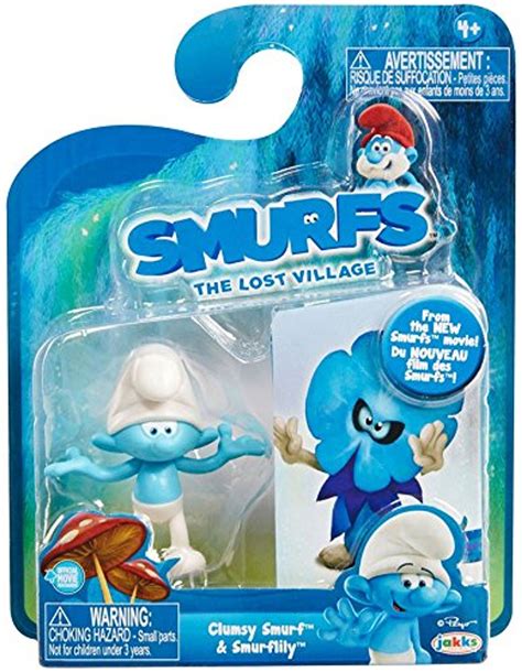 Smurfs The Lost Village Clumsy & Smurf Lily Figure (2 Pack ...