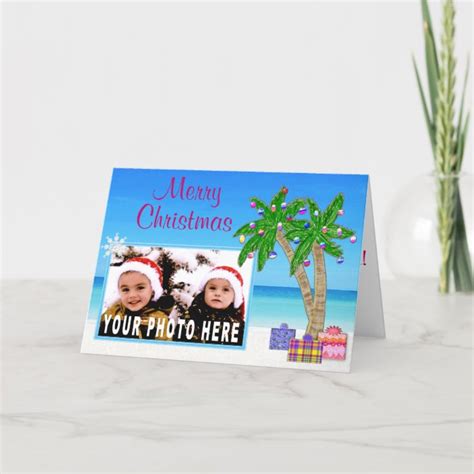 Personalized Beach Themed PHOTO Christmas Cards | Zazzle.com